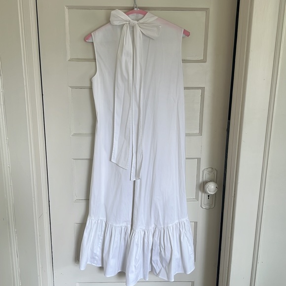 RED VALENTINO WHITE POPLIN DRESS WITH BOW BACK DETAIL SIZE 38 - Picture 2 of 5